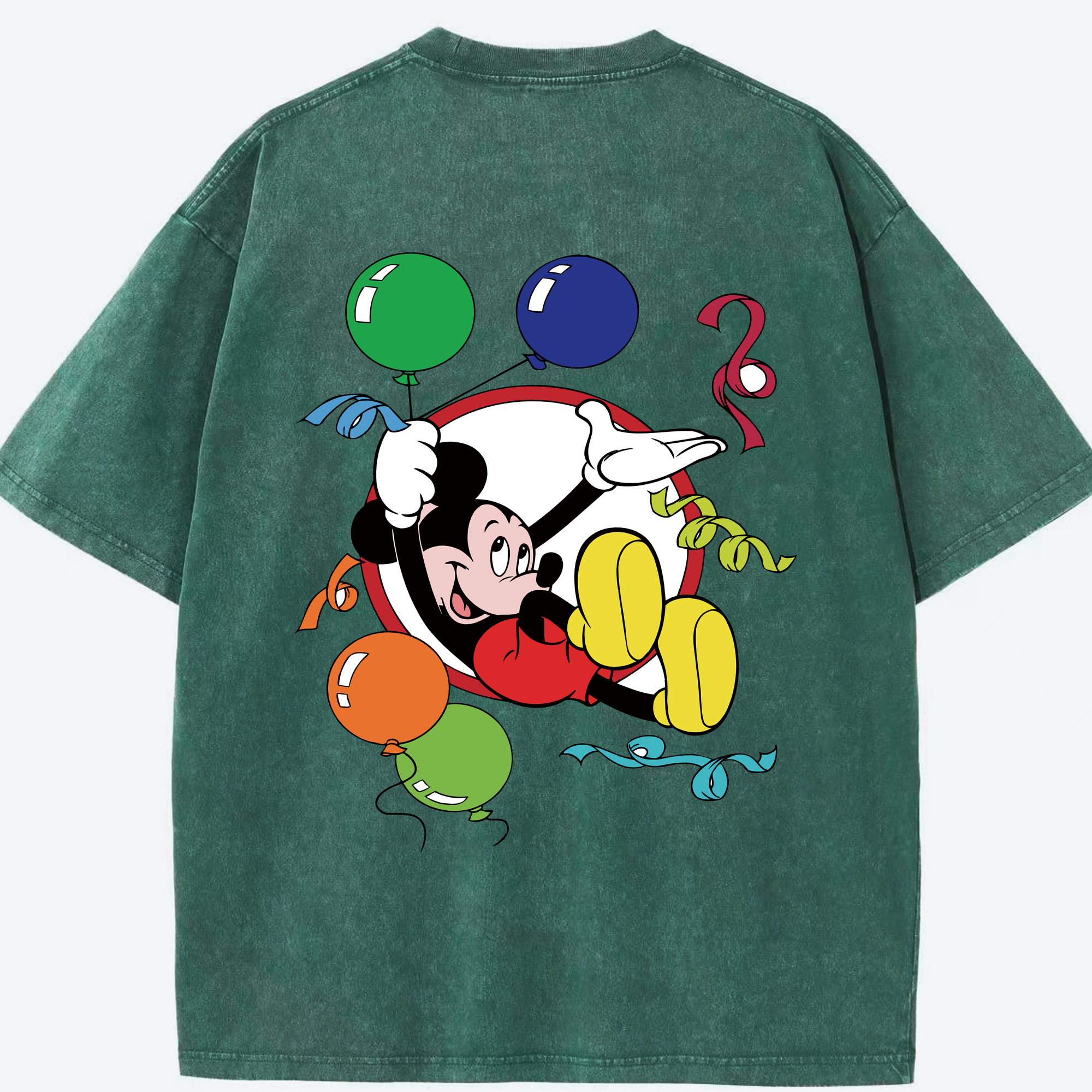 （画像用） ミッキーマウス Mickey Mouse 綿100% ヴィンテージ風 半袖Tシャツ（背面プリント）
